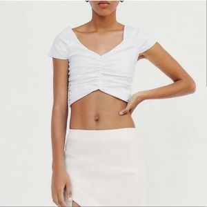 NWT Zara T-Shirt with Gathered Front Sz S
